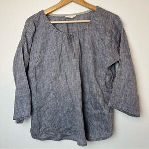 JESS BROWN Top Women’s Size S 100% Linen, Cali Designer, USA Handmade Organic